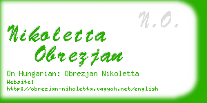 nikoletta obrezjan business card